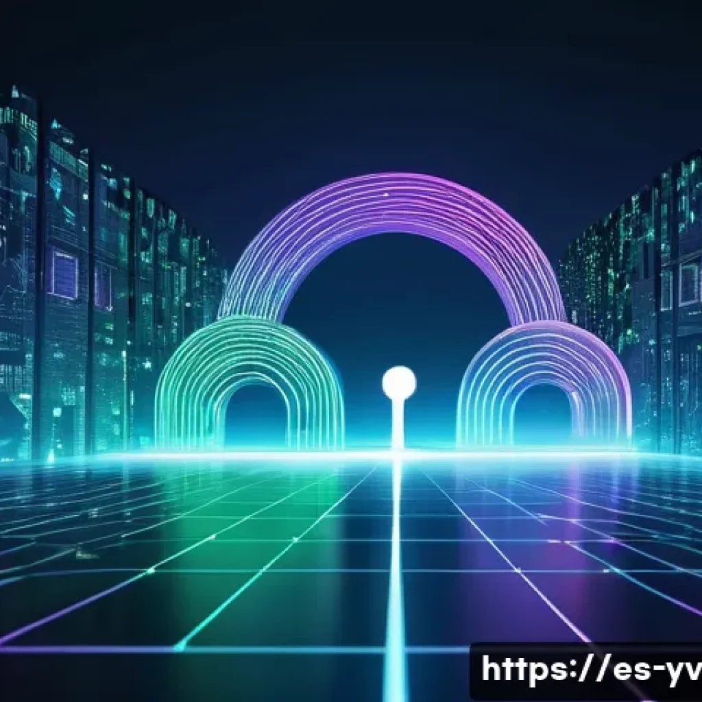 클라우드 기반 암호화 프로토콜 서비스 비교 - **A vibrant, abstract representation of cloud data security.** Imagine a bustling digital city withi...