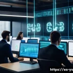 Home 21 사례 분석 암호화 프로토콜을 통한 기업 보안 강화 - A modern corporate office environment showcasing a diverse team of professionals collaborating aroun...