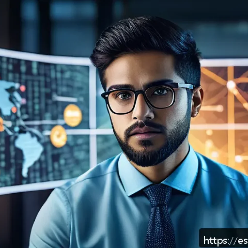 암호화 프로토콜의 취약점 및 공격 유형 - A detailed digital illustration of a cybersecurity professional in a modern office setting, analyzin...